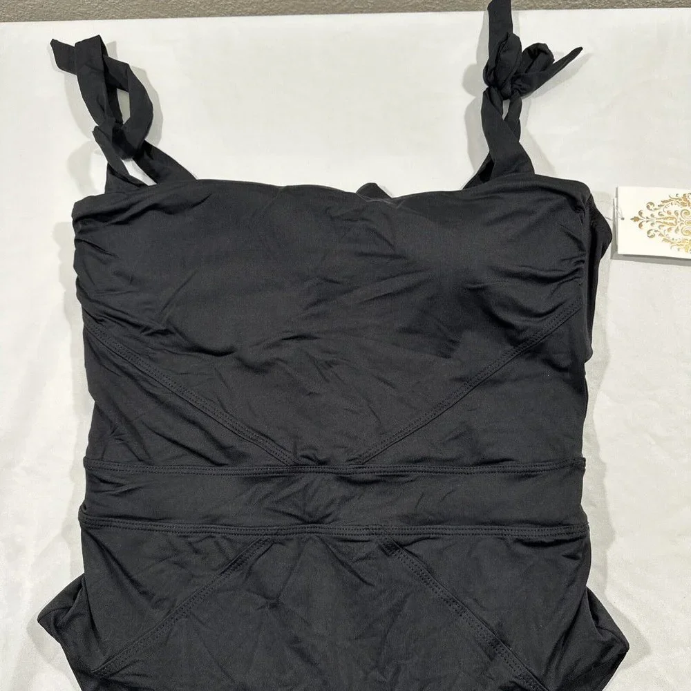 NWT Becca [‎ Large ] Emma Color Code Solid Tie Shoulder One Piece Swimsuit #5667